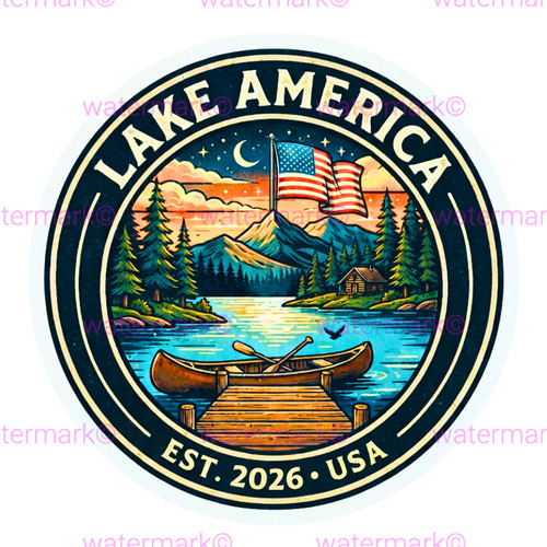 Lake america sticker funny - america, 3"